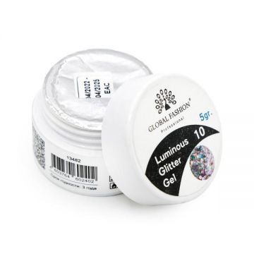 Gel luminiscent Luminous Glitter Gel cu sclipici hexagon, 10, 5g Gel luminiscent Luminous Glitter Gel cu sclipici hexagon, 10, 5g