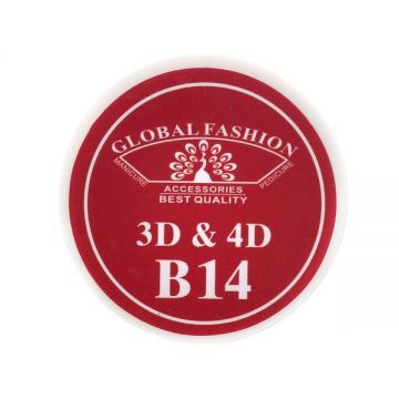 Gel UV 4D plastilina, gel plastart,  Global Fashion, B14, 7g, culoare rosie