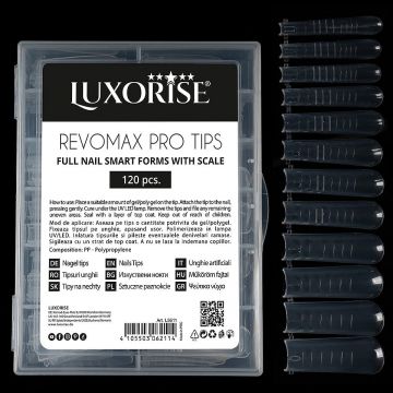 Tipsuri Reutilizabile Polygel & Gel REVOMAX PRO TIPS LUXORISE Full Nail, 120 buc