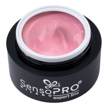 Gel Constructie Unghii Expert Line SensoPRO Milano - Blush Glitz 15ml