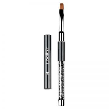 Pensula Unghii Aplicare Gel Nr. 6 Crystal Black, LUXORISE