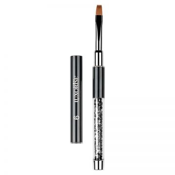 Pensula Unghii Aplicare Gel Nr. 6 Crystal Black, LUXORISE