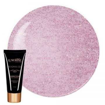 Polygel REVOMAX GEL LUXORISE Raspberry Glitz, 15ml