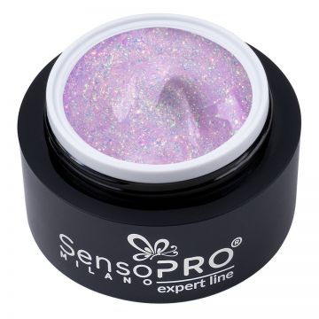 Gel Constructie Unghii Expert Line SensoPRO Milano - Holographic Liliac 50ml