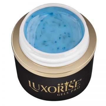 Gel UV Constructie Unghii RevoFlex Silk Petal LUXORISE 15ml, Aqua Sprinkle