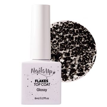 Top Coat Black Flakes NailsUp 8ml