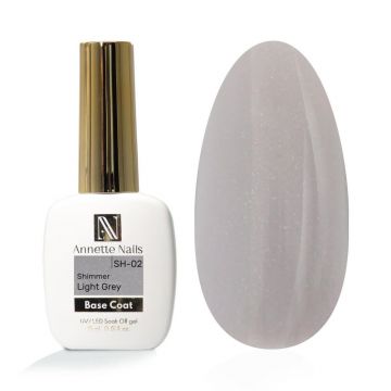 Rubber Baza AnnetteNails Shimmer Light Grey SH-02, 12ml