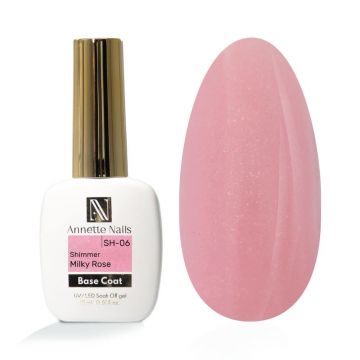 Rubber Baza AnnetteNails Shimmer Milky Rose SH-06, 12ml
