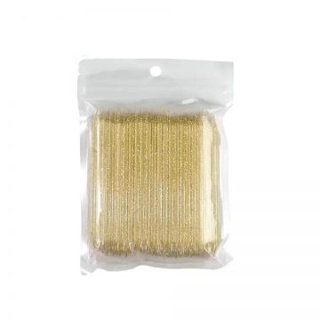 Betisoare Pentru Impins Cuticula Din PVC Set 100 Bucati- Galben - Everin