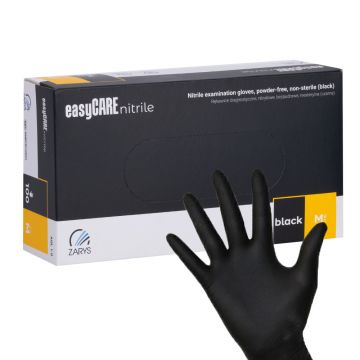 Manusi nitril nepudrate EasyCare cutie 100 buc. marime M Negru - Everin