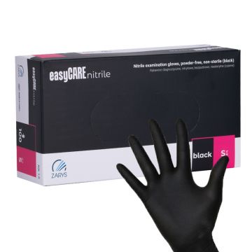 Manusi nitril nepudrate EasyCare cutie 100 buc. marime S Negru - Everin
