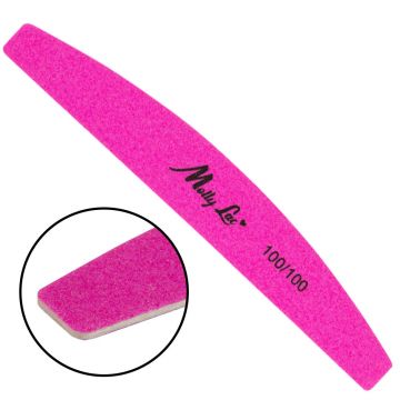 Pila Unghii Slim Semiluna Molly Lac 100/100- Neon Pink - MLS-180/180 - Everin
