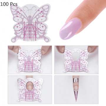Sabloane constructie unghii fluture mov 100 buc.