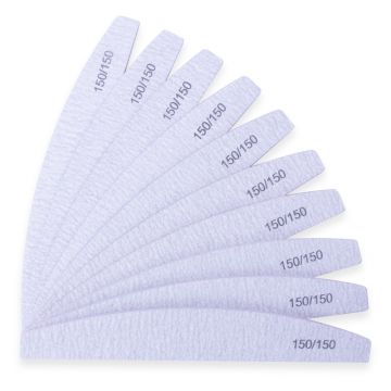 Set 10 Bucati Pila unghii Molly Lac Slim Zebra Grey 150/150 - ZB-JD-10 - EVERIN