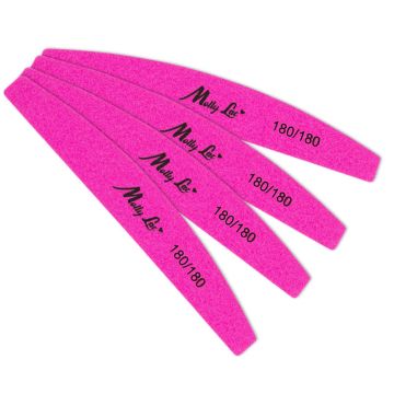 Set 10 Bucati Pila Unghii Slim Semiluna Molly Lac 180/180- Neon Pink - KDH-10B - Everin