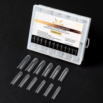 Tipsuri Full Cover Everin 120 bucati 12 marimi- Patrat Natural - JM120-Y13 - EVERIN