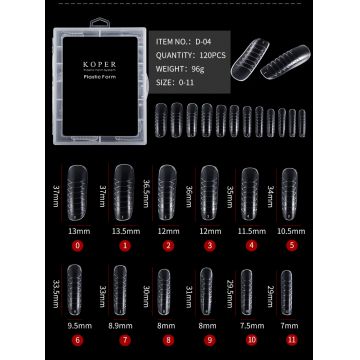 Tipsuri smart forms 120 bucati numerotate full cover- D-04 - D-04 - Everin.ro