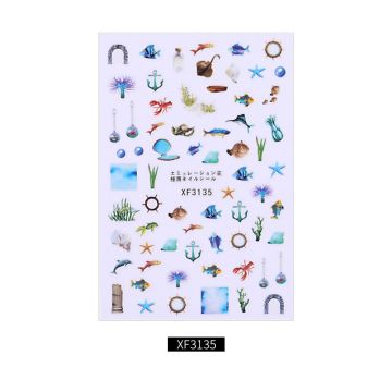 Decoratiuni unghii motive acvatice Model 9*6 cm XF3135