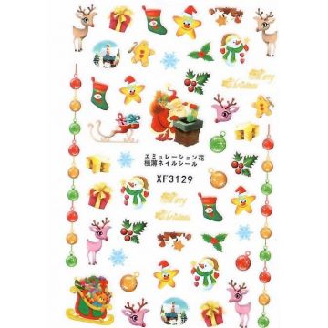 Decoratiuni unghii motive de craciun Model 9*6 cm XF3129