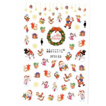 Decoratiuni unghii motive de craciun Model 9*6 cm XF3133