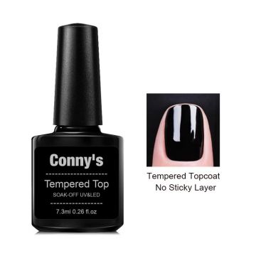 Top Coat Conny's Tempered Top No-Wipe Fara Degresare 7.3ML