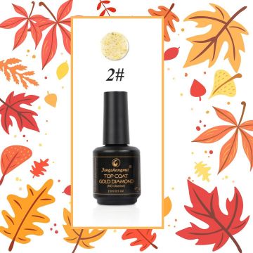 Top Coat Gold Glitter #2 FSM No Cleanse 15ml