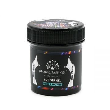 Gel constructie unghii Smart, autonivelant, Global Fashion, 100 g, milk