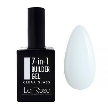 Gel de construcție autonivelantă pentru unghii 7&icirc;n1 La Rosa Profesionales, clear glass 15 ml