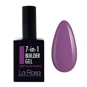 Gel de construcție autonivelantă pentru unghii 7&icirc;n1 La Rosa Profesionales, deep plum purple 15 ml