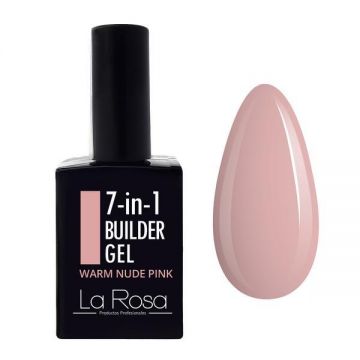 Gel de construcție autonivelantă pentru unghii 7&icirc;n1 La Rosa Profesionales, warm nude pink 15 ml