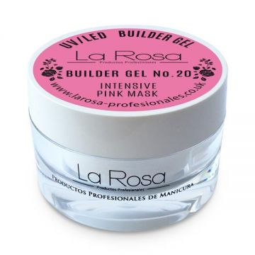 Gel de construcție autonivelantă pentru unghii La Rosa Profesionales, Intensive Pink Mask 30 ml