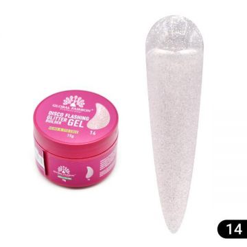 Gel pentru modelarea unghiilor 15 gr, Disco Flashing Glitter Builder Gel 14