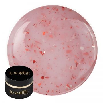 Gel UV Constructie Unghii RevoFlex Glitz LUXORISE 15ml, Frosted Ruby