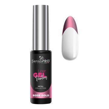 Liner Gel UV Pictura Unghii SensoPRO Milano Metal - Rose Gold 8ml