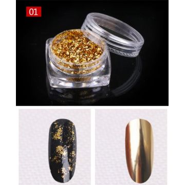 Pudra cu Efect de Oglinda Platinum F407-01-GD