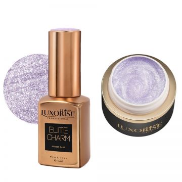 Set Gel Constructie si Rubber Base, Amethyst Glow - LUXORISE