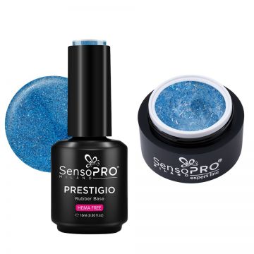 Set Gel Constructie si Rubber Base, Blue Lagoon - SensoPRO Milano