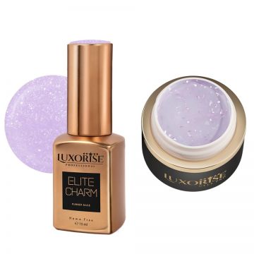 Set Gel Constructie si Rubber Base, Orchid Bloom - LUXORISE