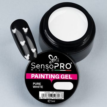 Gel UV Pictura Unghii Pure White 5ml, SensoPRO Milano