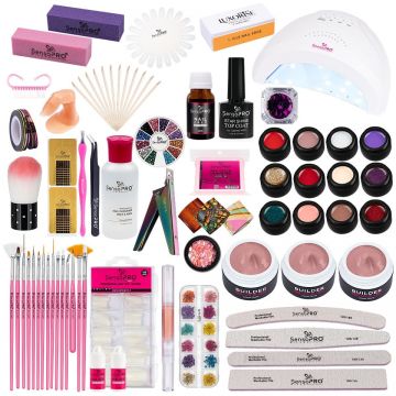 Kit Unghii False cu Gel UV SensoPRO Milano - Promotie #56 + CADOU Set 15 Pensule Manichiura