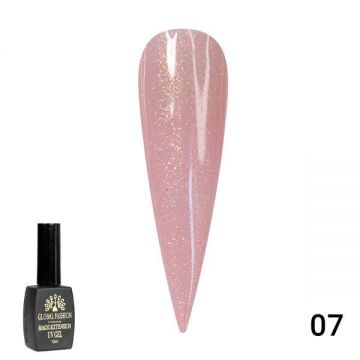 Gel UV pentru constructie, Magic Extension 12 ml, cu glitter,  Roz G07